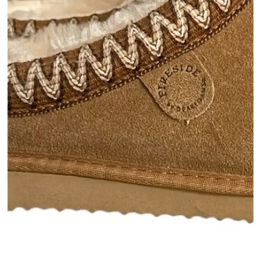Fireside Dearfoams Grafton Genuine Shearling Suede Clog Slippers 12